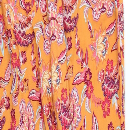 TU Womens Orange Floral  Bloomer Trousers Size 8 L29 in