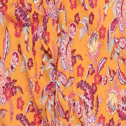 TU Womens Orange Floral  Bloomer Trousers Size 8 L29 in