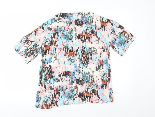 French Connection Womens Multicoloured Geometric  Basic Blouse Size 8