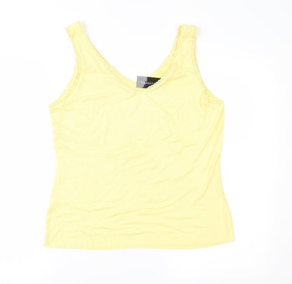 Womens UK Size 14 Peacocks Yellow Basic Tank