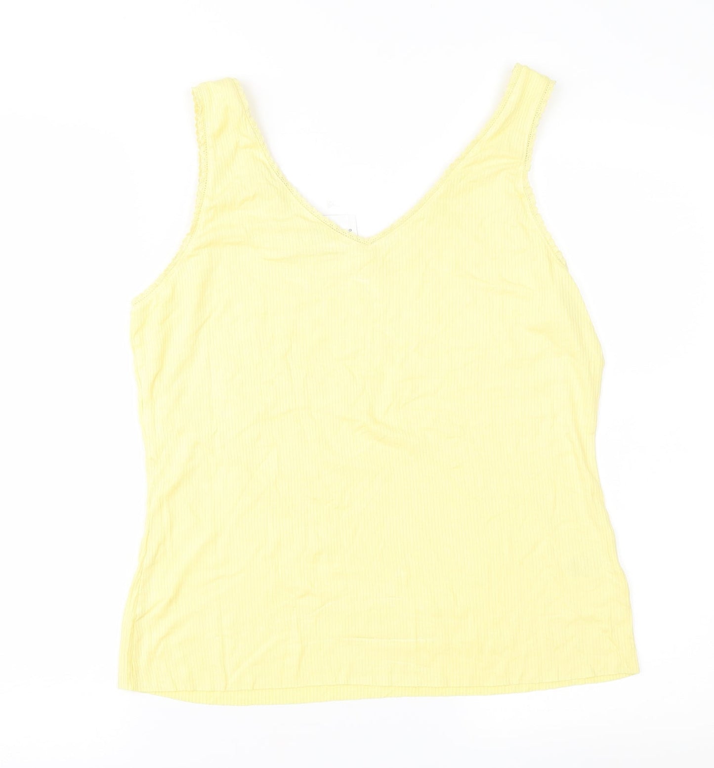 Womens UK Size 14 Peacocks Yellow Basic Tank