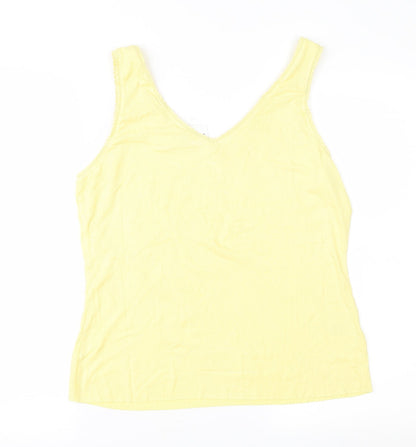 Womens UK Size 14 Peacocks Yellow Basic Tank