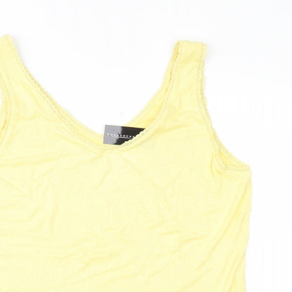 Womens UK Size 14 Peacocks Yellow Basic Tank