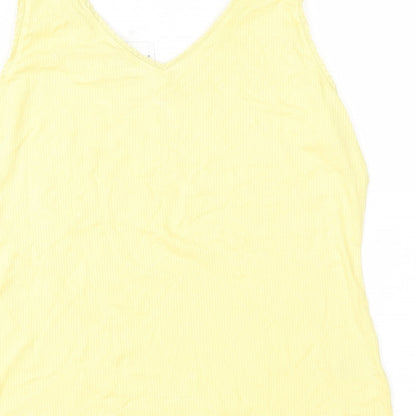 Womens UK Size 14 Peacocks Yellow Basic Tank