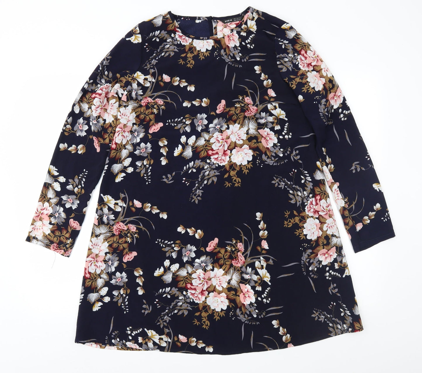 SheIn Womens Blue Floral  A-Line  Size 8