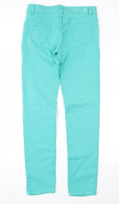 Simon Martin Womens Green  Denim Straight Jeans Size 8 L31 in