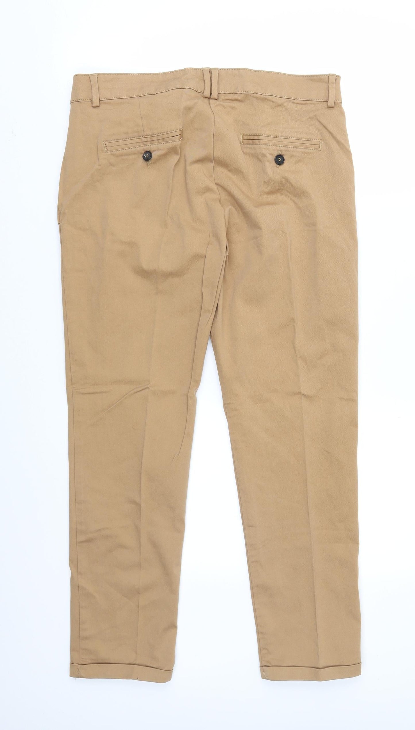 Womens UK Size 2XL Preworn Regular Fit Chino Brown Trousers