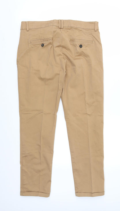 Womens UK Size 2XL Preworn Regular Fit Chino Brown Trousers