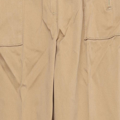 Womens UK Size 2XL Preworn Regular Fit Chino Brown Trousers