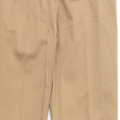 Womens UK Size 2XL Preworn Regular Fit Chino Brown Trousers
