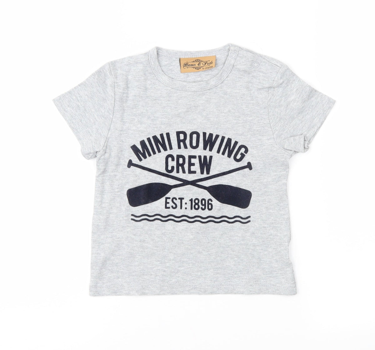 Honour & Pride Baby Grey  Jersey Basic T-Shirt Size 18-24 Months  - Rowing