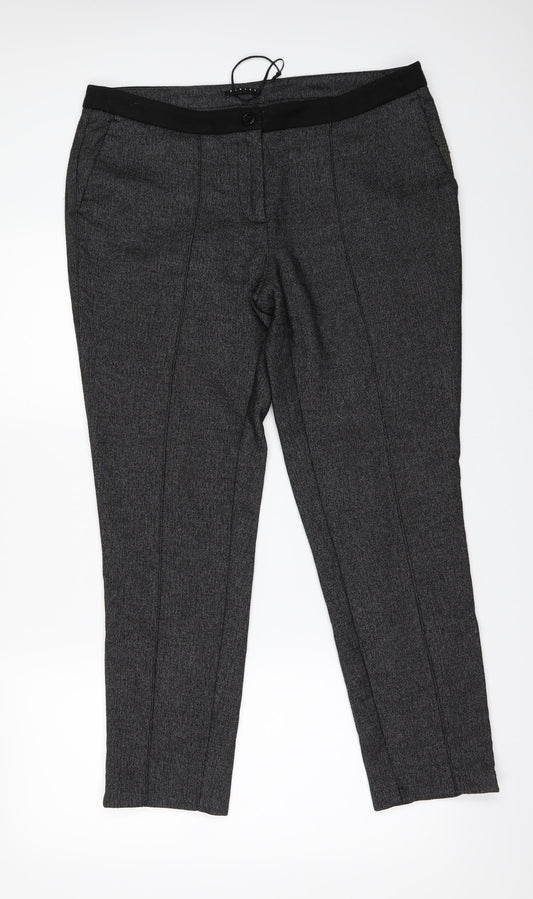 Sisley Womens Grey   Trousers  Size 14 L26 in