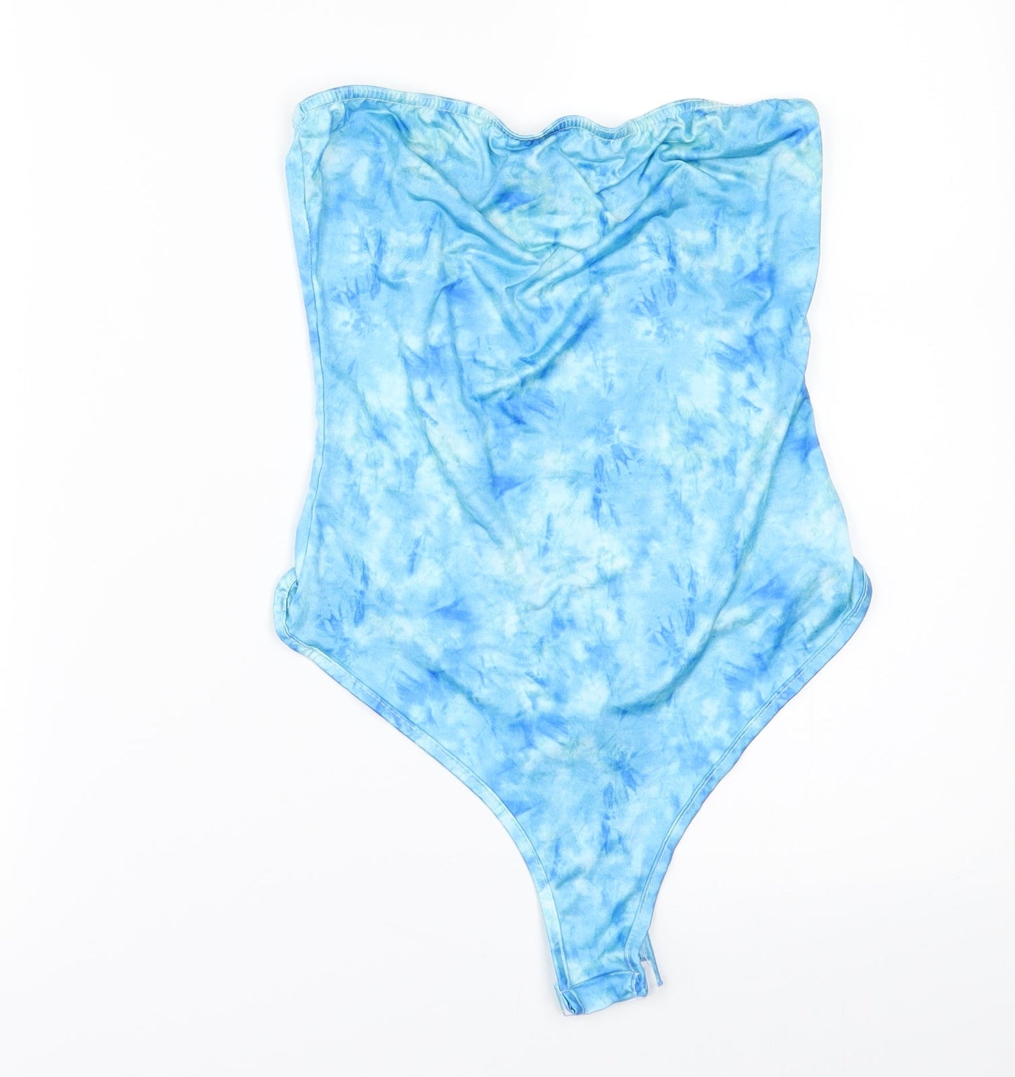 PRETTYLITTLETHING Womens Blue   Bodysuit One-Piece Size 6  - STRAPLESS