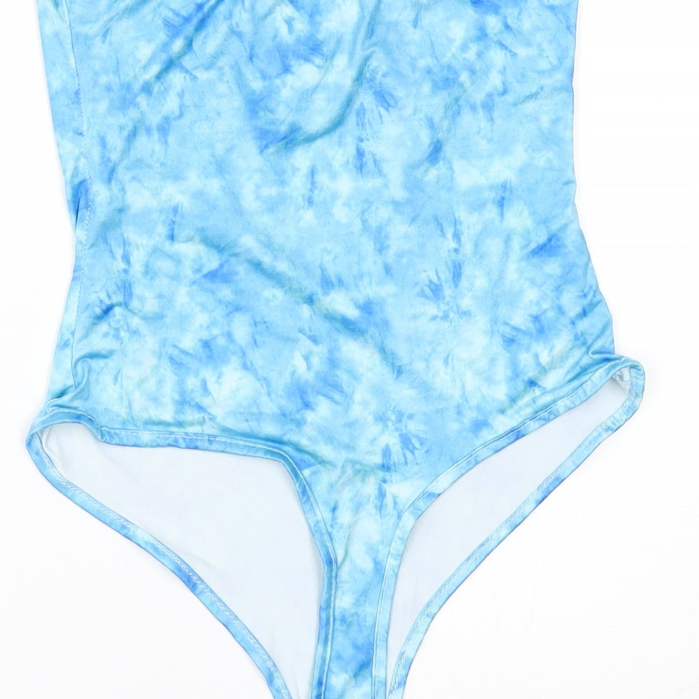 PRETTYLITTLETHING Womens Blue   Bodysuit One-Piece Size 6  - STRAPLESS