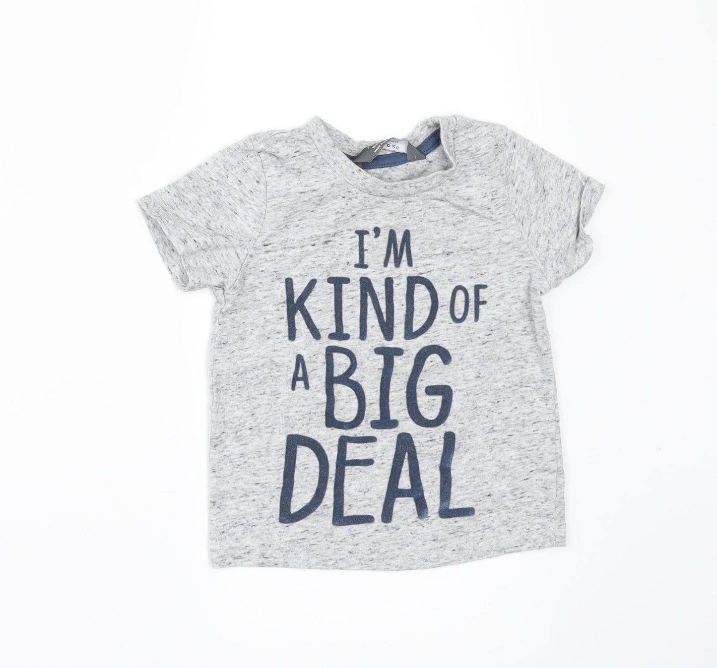 Primark Baby Grey   Basic T-Shirt Size 12-18 Months  - im kind of big deal