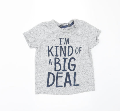 Primark Baby Grey   Basic T-Shirt Size 12-18 Months  - im kind of big deal