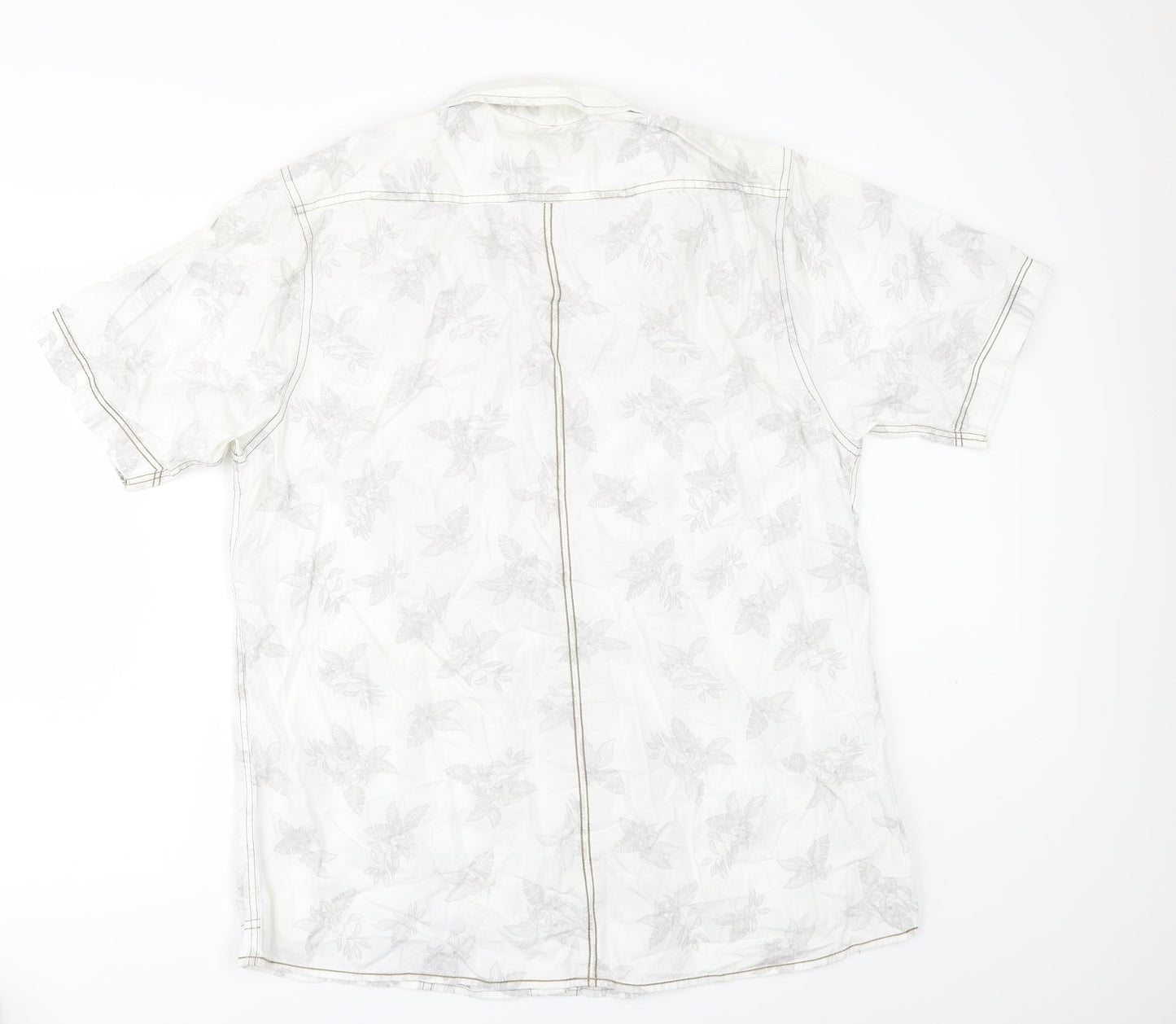 George Mens Beige Floral   Button-Up Size L