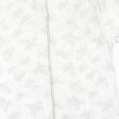 George Mens Beige Floral   Button-Up Size L