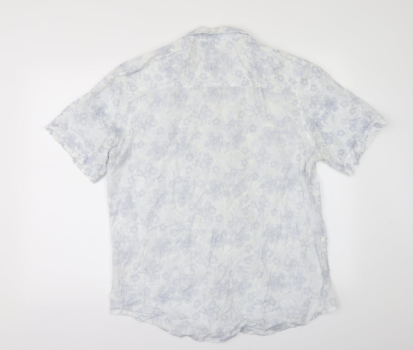 Sand stone Mens White Floral   Button-Up Size L