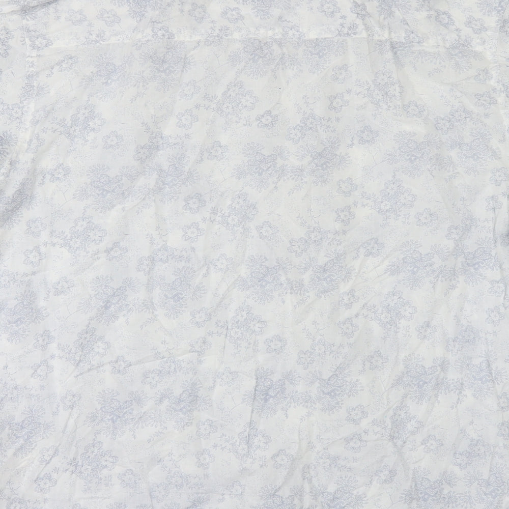 Sand stone Mens White Floral   Button-Up Size L