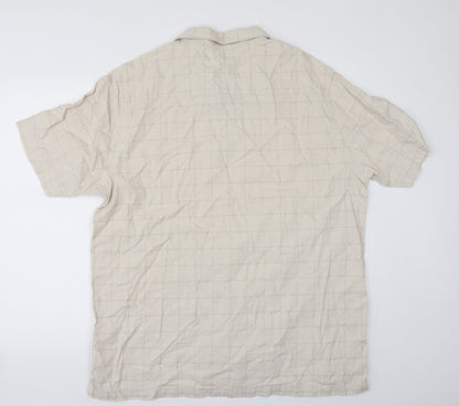 Mens UK Size XL Cherokee Beige  Button-Up Short Sleeve Casual Shirt