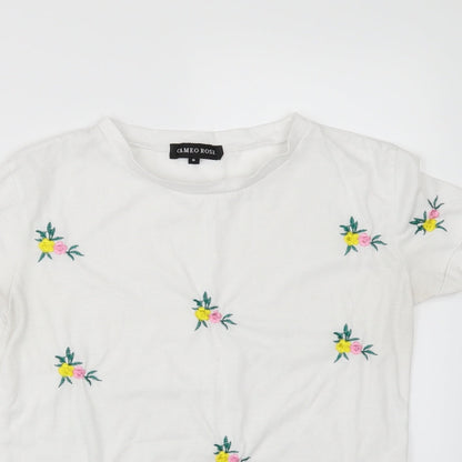 Womens UK Size 6 CAMEO ROSE White Basic T-Shirt