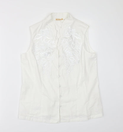 lex.i.con Womens White   Tunic Button-Up Size M