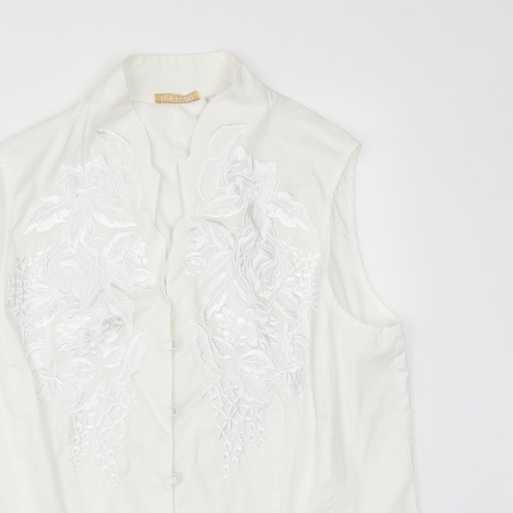 lex.i.con Womens White   Tunic Button-Up Size M