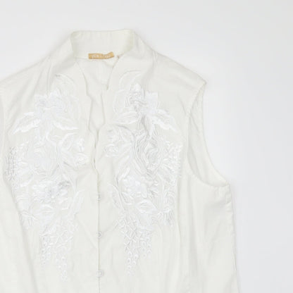 lex.i.con Womens White   Tunic Button-Up Size M