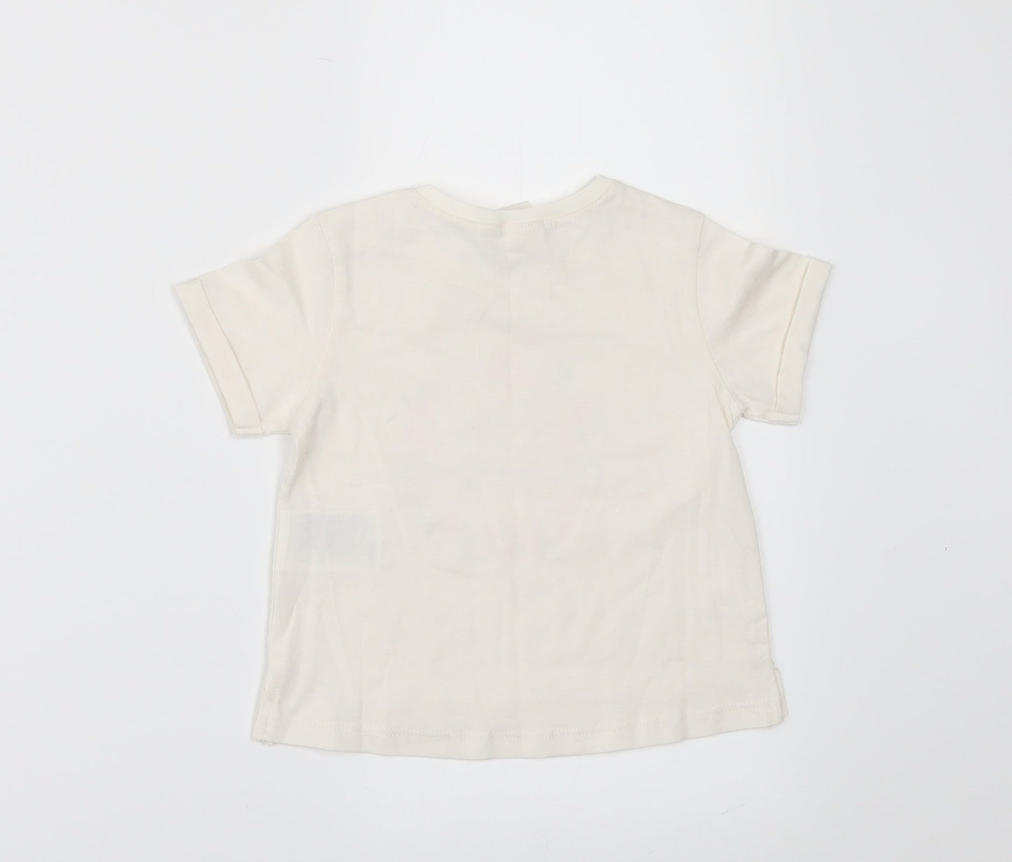 H&M Girls Ivory   Basic T-Shirt Size 3-6 Months  - HAPPY TOGETHER