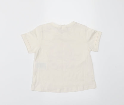 H&M Girls Ivory   Basic T-Shirt Size 3-6 Months  - HAPPY TOGETHER
