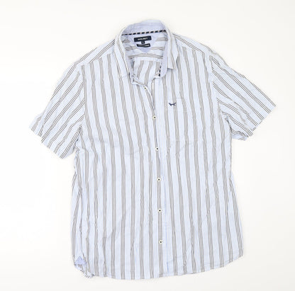 Wolsey Mens Black Striped   Button-Up Size L