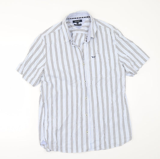 Wolsey Mens Black Striped   Button-Up Size L