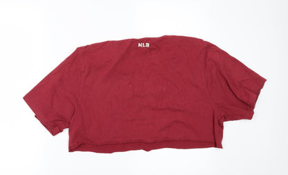 Major League Baseball Womens Red   Cropped T-Shirt Size XL  - Customised Cropped