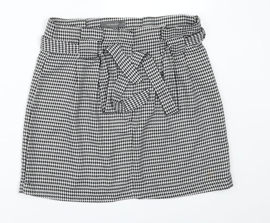 Primark Womens Black Check  Mini Skirt Size 10