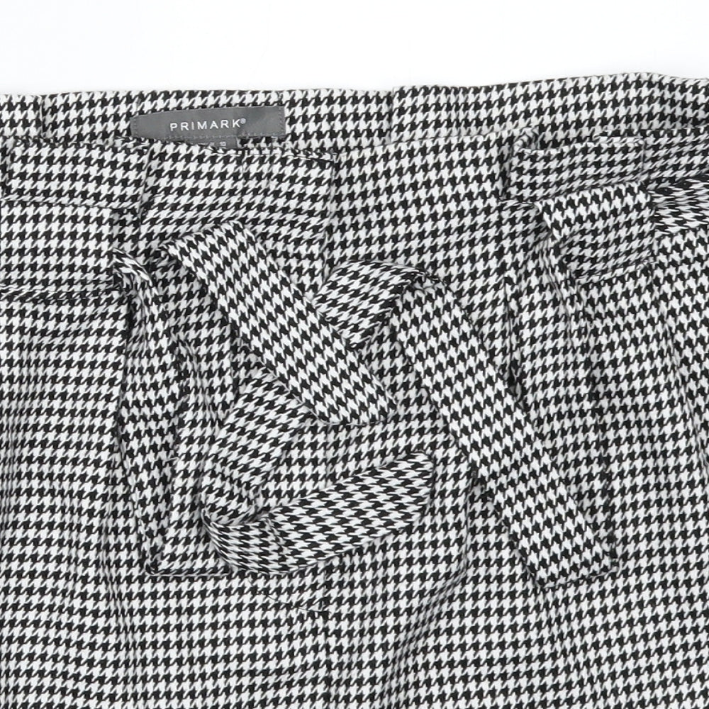 Primark Womens Black Check  Mini Skirt Size 10