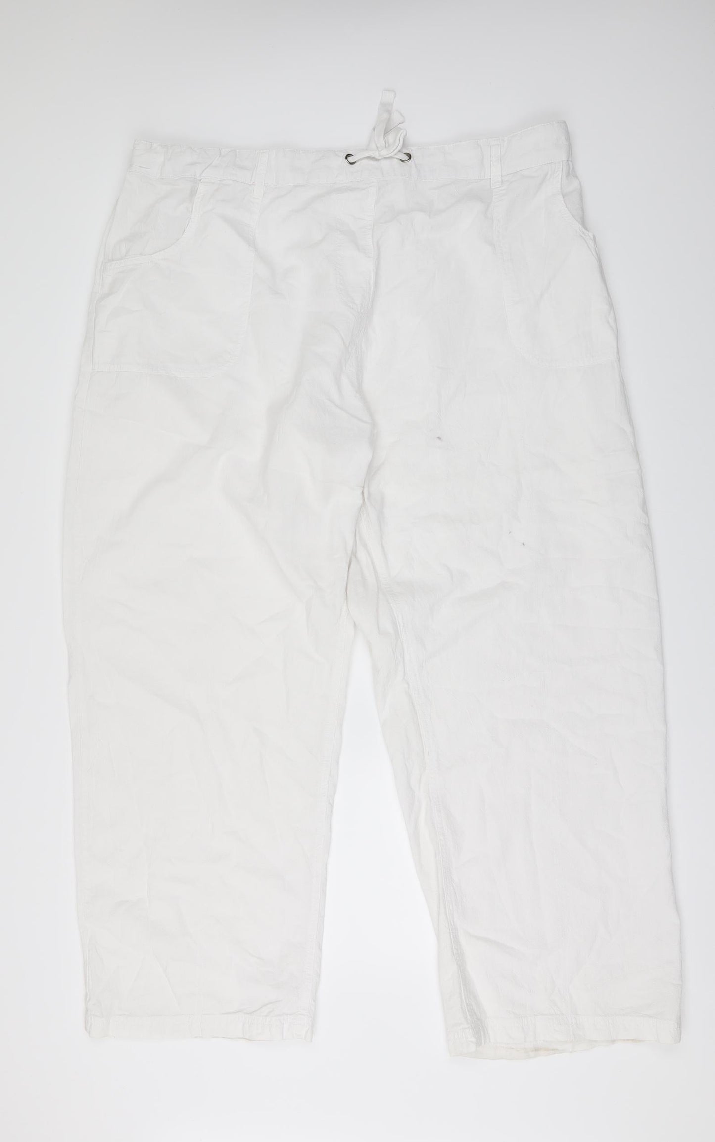 Womens UK Size 46 in Preworn Regular Fit  White Trousers