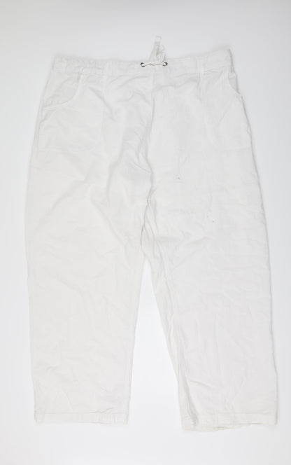 Womens UK Size 46 in Preworn Regular Fit  White Trousers