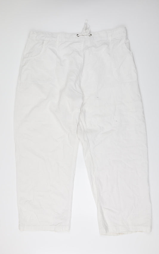 Womens UK Size 46 in Preworn Regular Fit  White Trousers