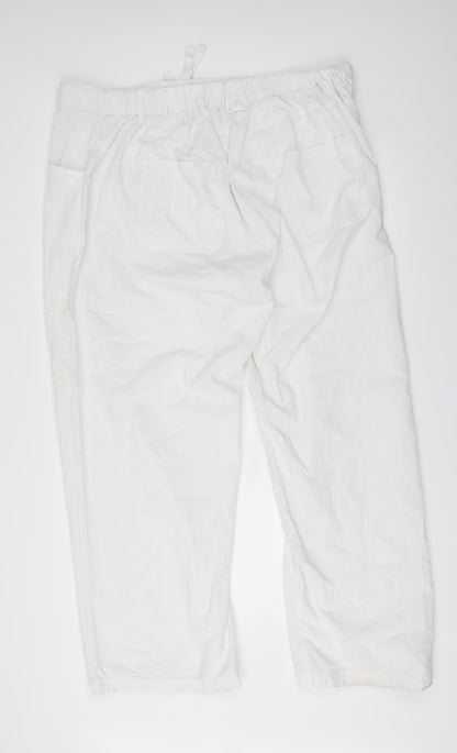 Womens UK Size 46 in Preworn Regular Fit  White Trousers