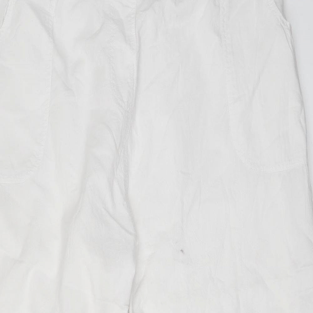 Womens UK Size 46 in Preworn Regular Fit  White Trousers