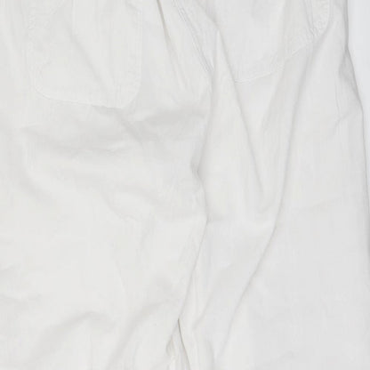 Womens UK Size 46 in Preworn Regular Fit  White Trousers