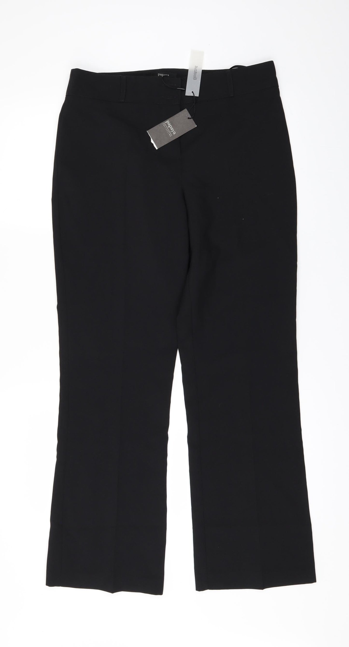 Womens UK Size 10 Papaya Regular Fit  Black Trousers