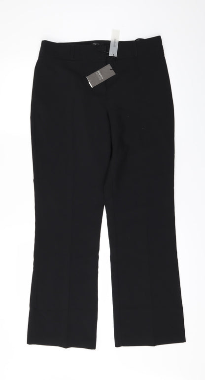 Womens UK Size 10 Papaya Regular Fit  Black Trousers