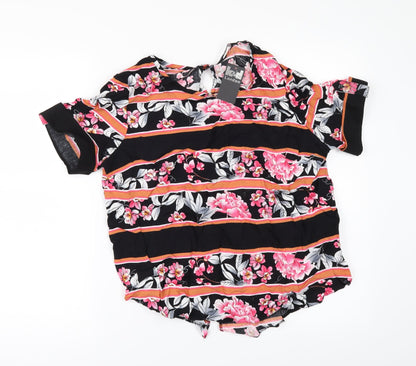 Womens UK Size 14 K&D London Black Basic Blouse