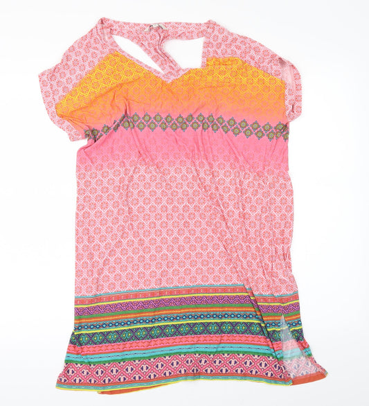Womens UK Size 10 NEXT Multicoloured Tunic T-Shirt