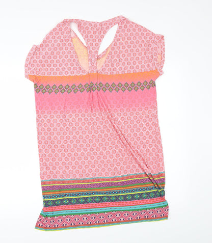 Womens UK Size 10 NEXT Multicoloured Tunic T-Shirt