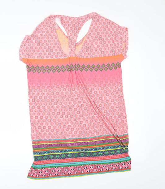 Womens UK Size 10 NEXT Multicoloured Tunic T-Shirt