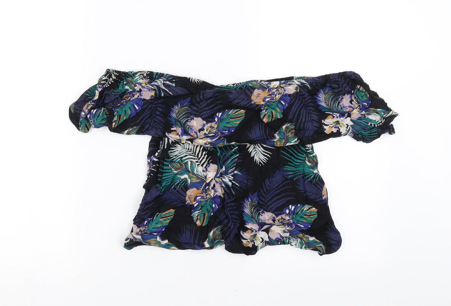 Miss Selfridge Womens Black Floral  Basic Blouse Size 10