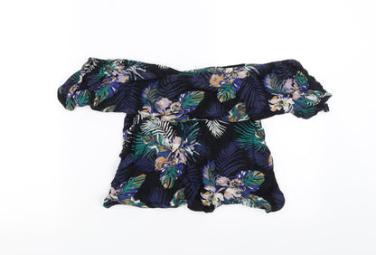 Miss Selfridge Womens Black Floral  Basic Blouse Size 10